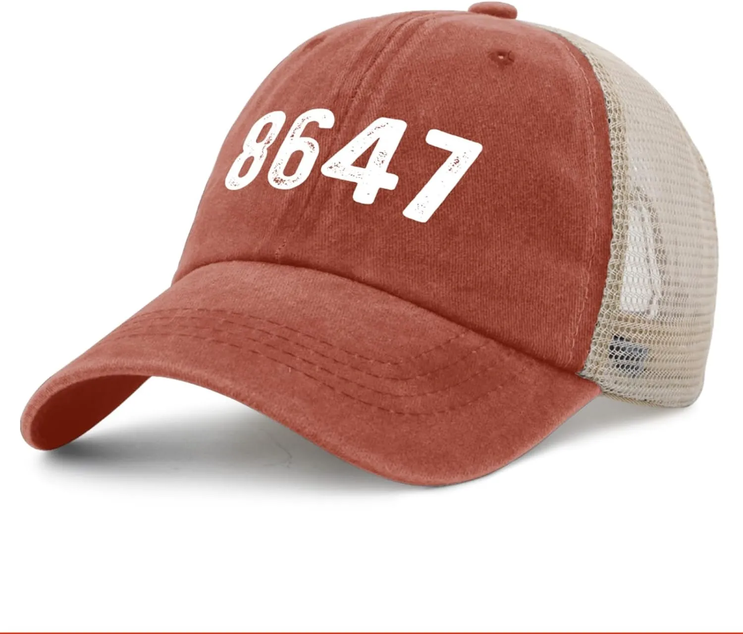 8647 Hat Trucker Hat Men Vintage Mesh Baseball Cap for Summer