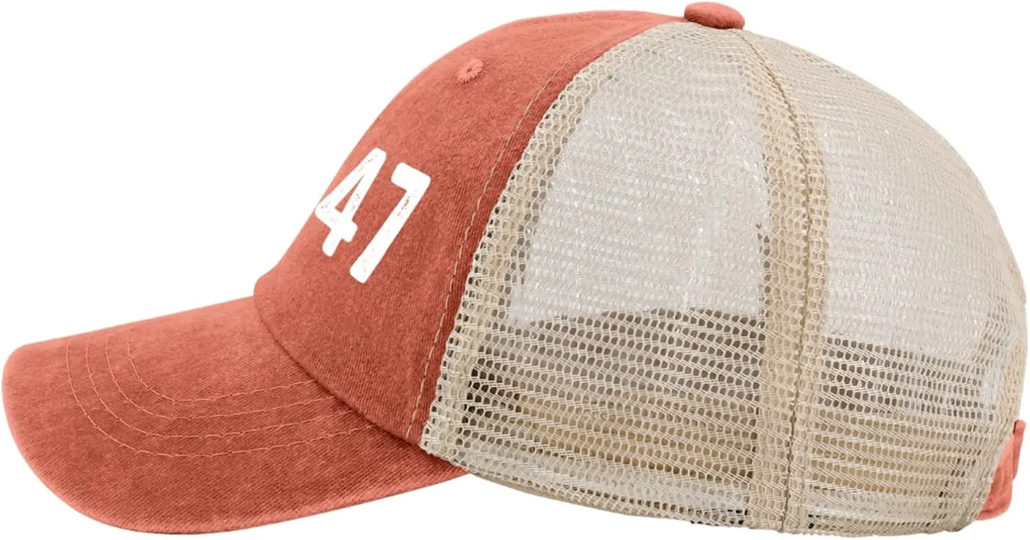 8647 Hat Trucker Hat Men Vintage Mesh Baseball Cap for Summer
