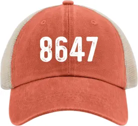 8647 Hat Trucker Hat Men Vintage Mesh Baseball Cap for Summer