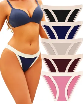 ALL OF ME String Bikini Underwear for Women High Cut Breathable Hipster Cheeky Sexy Panties Pack S-XL