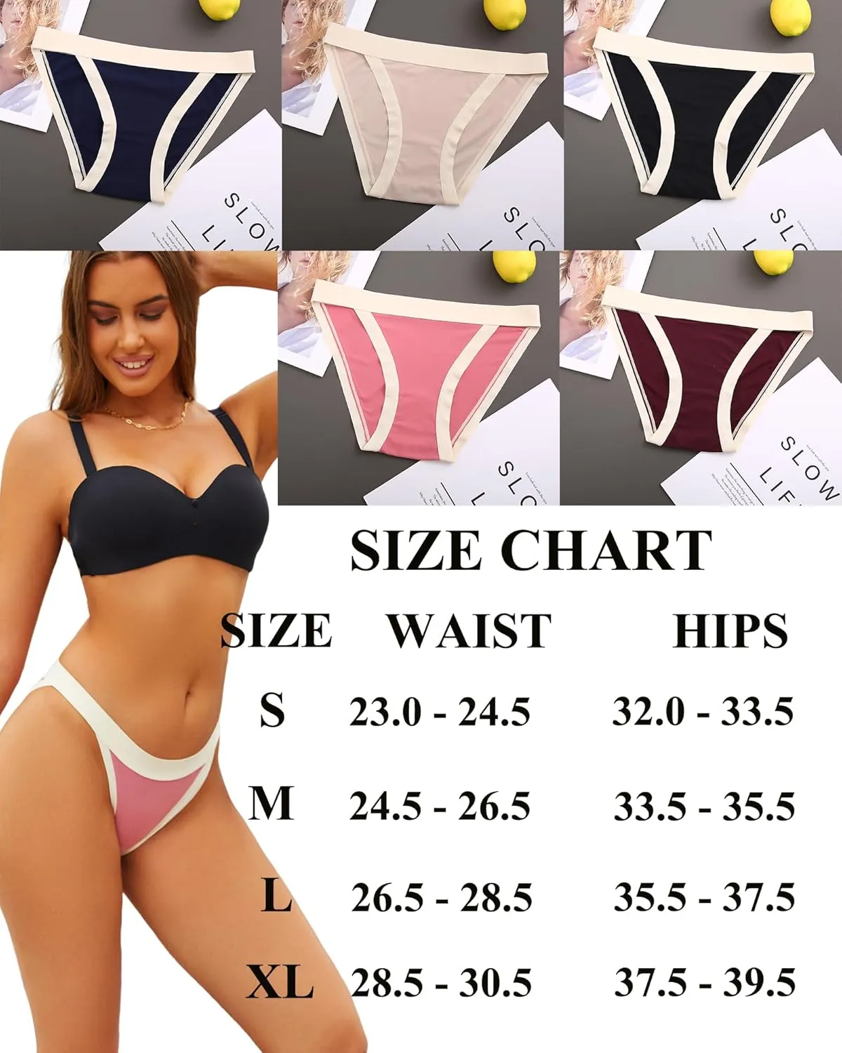 ALL OF ME String Bikini Underwear for Women High Cut Breathable Hipster Cheeky Sexy Panties Pack S-XL