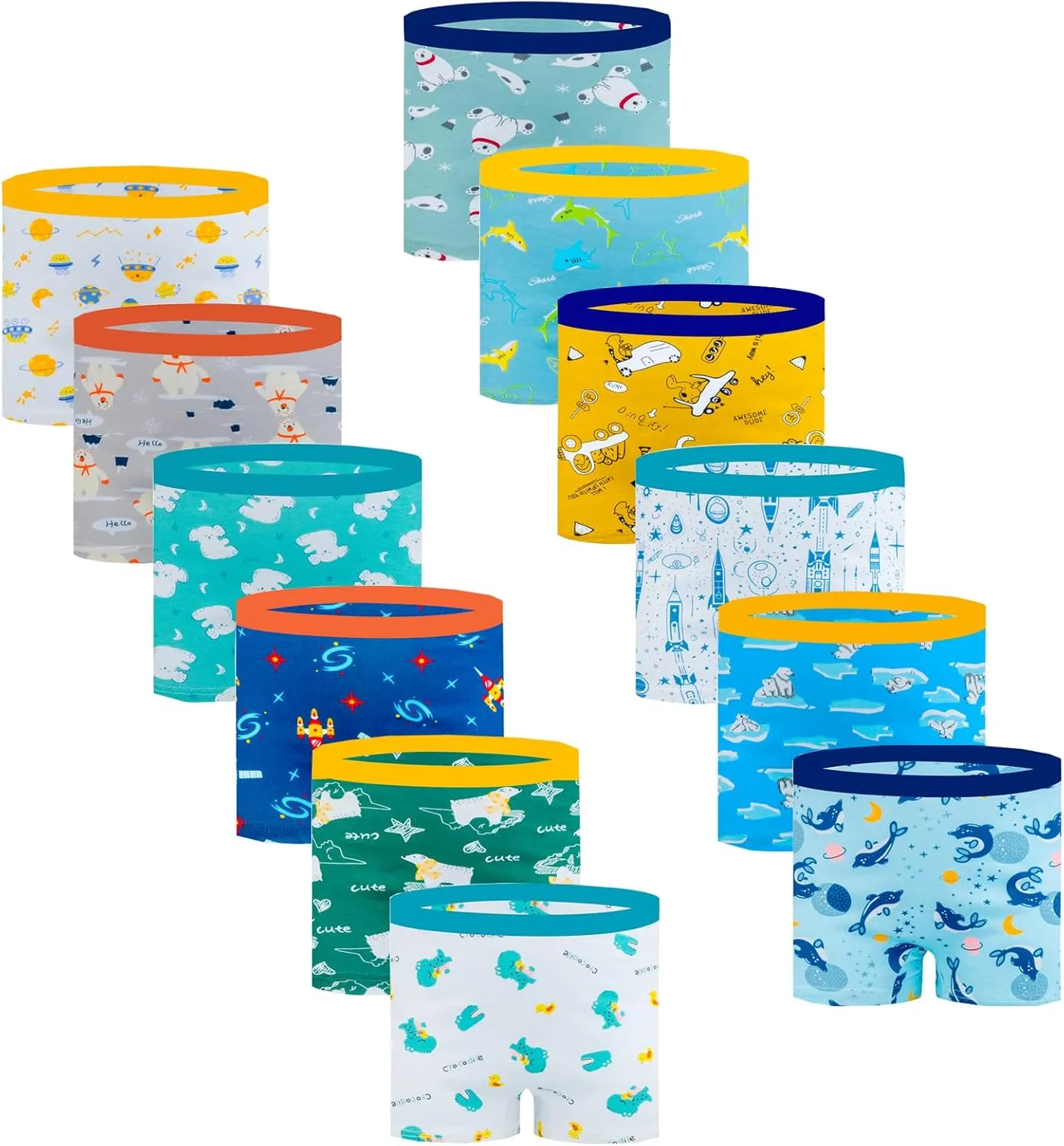 Boys Boxer Shorts Boy Underwear Cotton,1-13 Years,12 Pack
