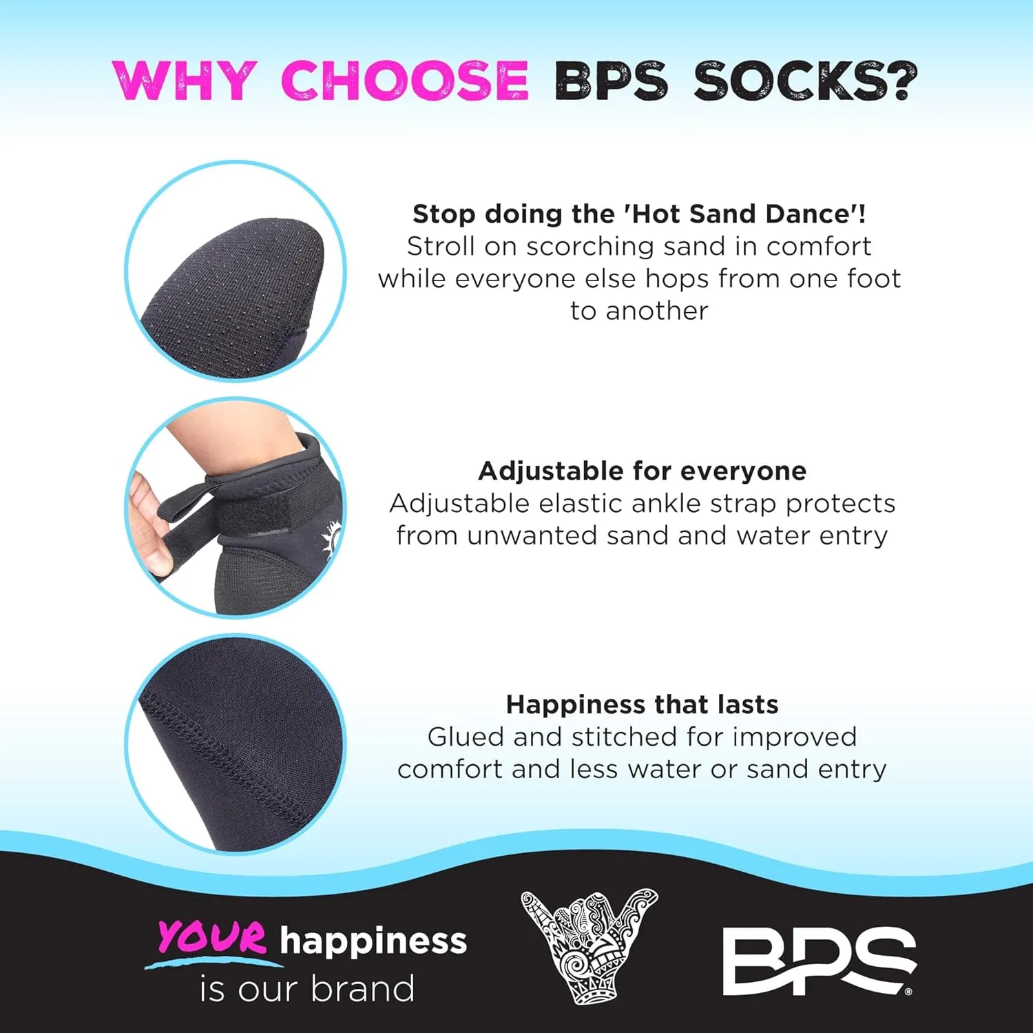 BPS ??Soft Skin?? Neoprene Socks 3mm Water Socks Sand Proof Wetsuit Booties for Beach Volleyball Sand Soccer Water Sports