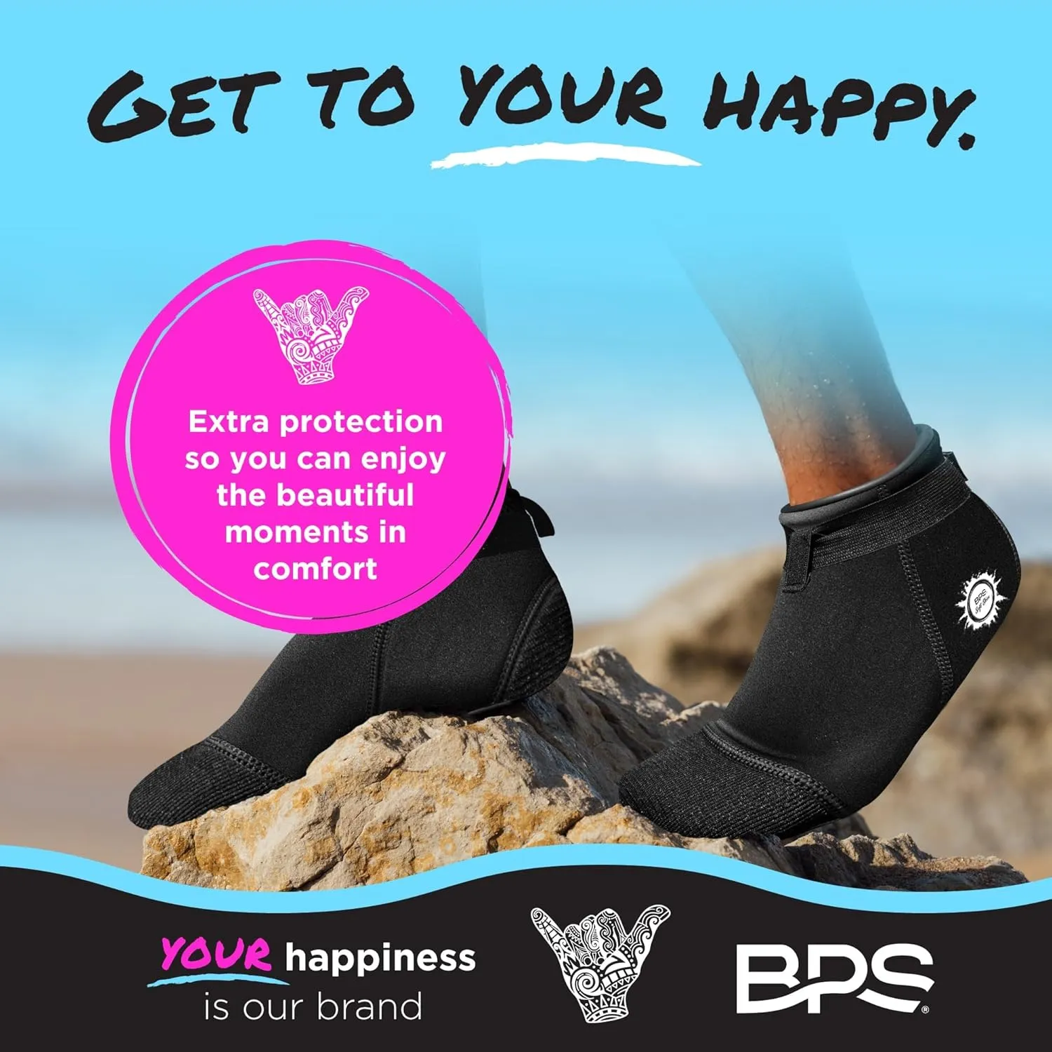 BPS ??Soft Skin?? Neoprene Socks 3mm Water Socks Sand Proof Wetsuit Booties for Beach Volleyball Sand Soccer Water Sports