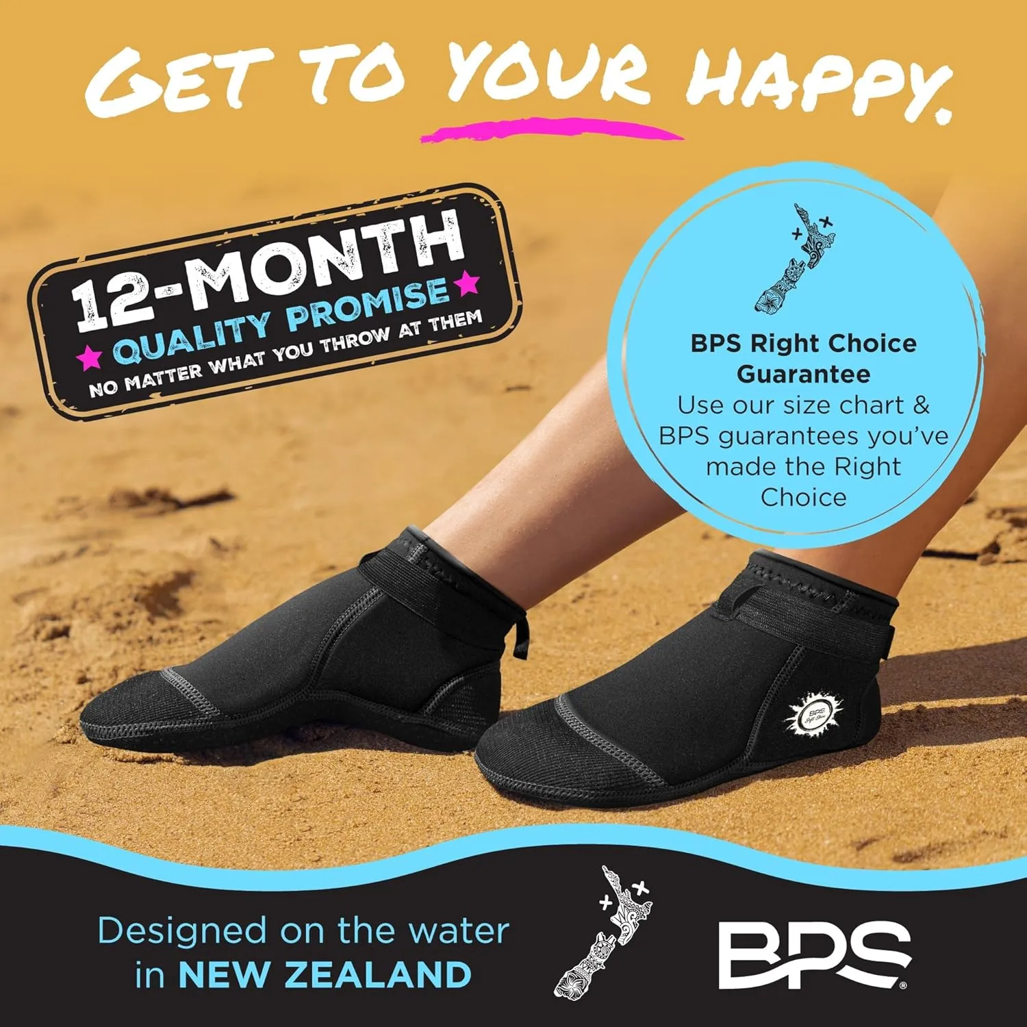 BPS ??Soft Skin?? Neoprene Socks 3mm Water Socks Sand Proof Wetsuit Booties for Beach Volleyball Sand Soccer Water Sports