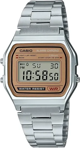 Casio A158WA Series | Unisex Digital Watch | Vintage | WR | 100 SEC Stop Watch | Daily Alarm | Regular Time Keeping: Hour, Minute, Second, PM, Date, Day | Led Light | 7 Yr Battery