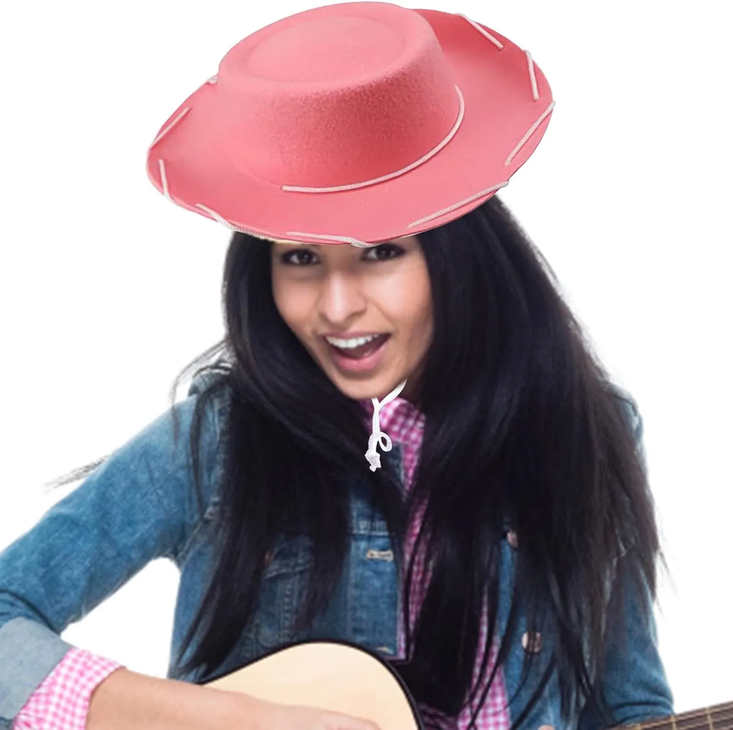 Classic Felt Western Cowboy Cowgirl-Hats for Women Men Fedora Jazz-Hat with Band Outdoor Wide Brim Rodeo Cap