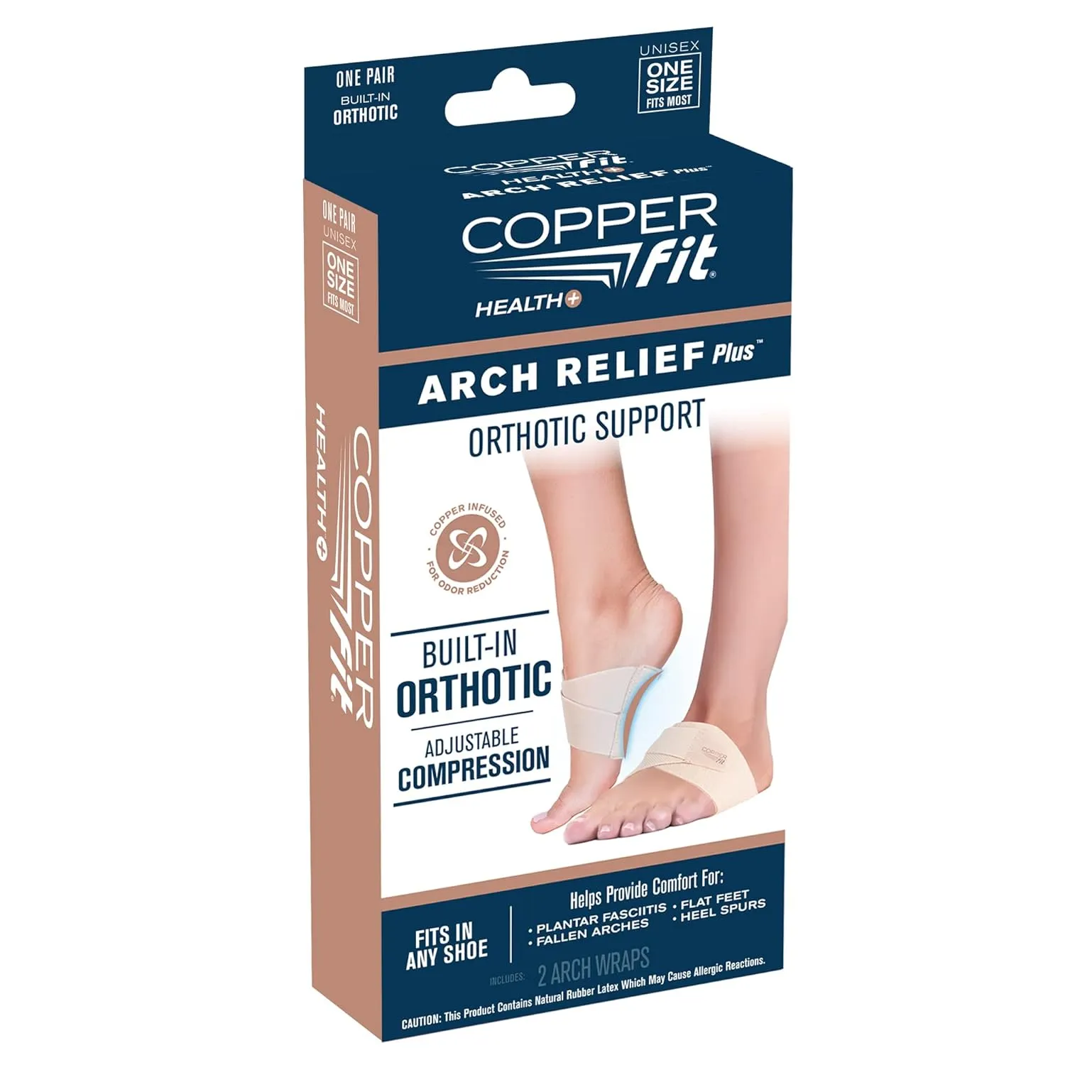 Copper Fit Arch Relief PLUS  Compression Wrap with Orthotic Arch Support Plantar Fasciitis, Flat Feet, Fallen Arches  Universal Fit for Men and Women