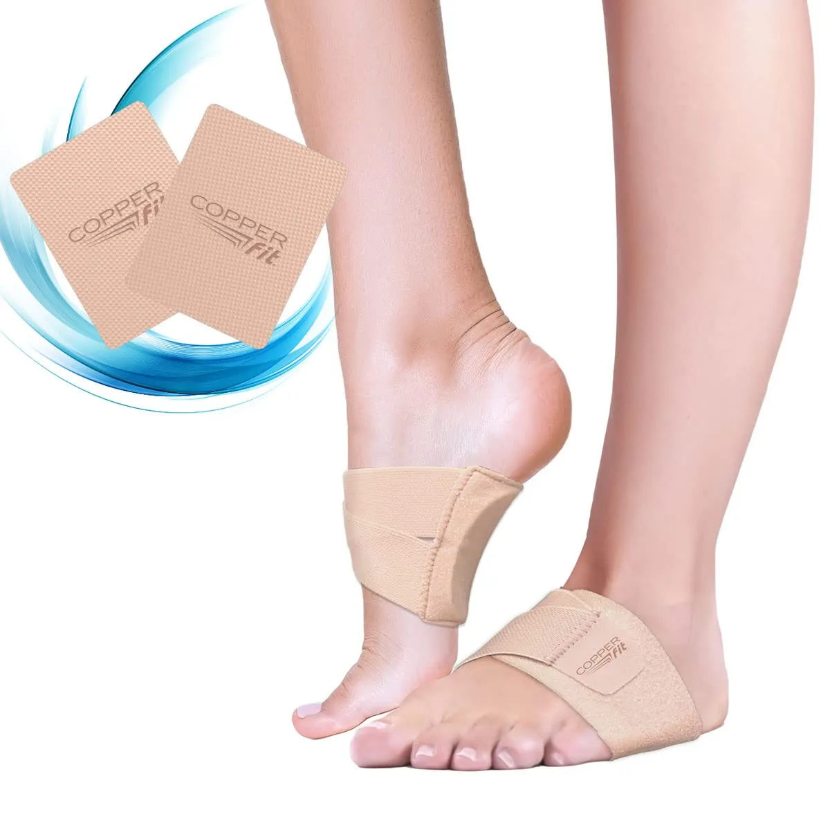 Copper Fit Arch Relief PLUS  Compression Wrap with Orthotic Arch Support Plantar Fasciitis, Flat Feet, Fallen Arches  Universal Fit for Men and Women