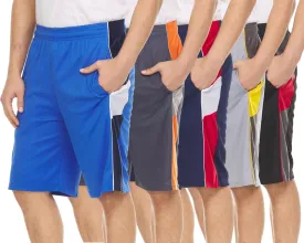 DARESAY Mens Athletic Shorts with Pockets, Workout Active Performance Shorts - 5 Pack