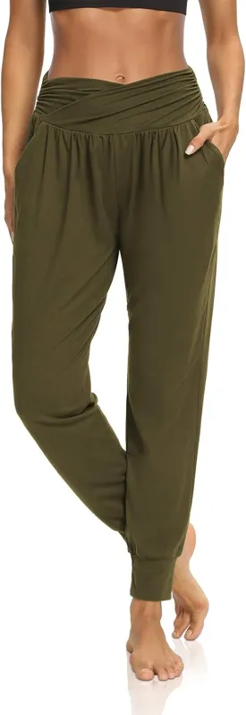 DIBAOLONG Womens Yoga Sweatpants Loose Workout Harem Joggers Casual Comfy Lounge Pajama Pants with Pockets