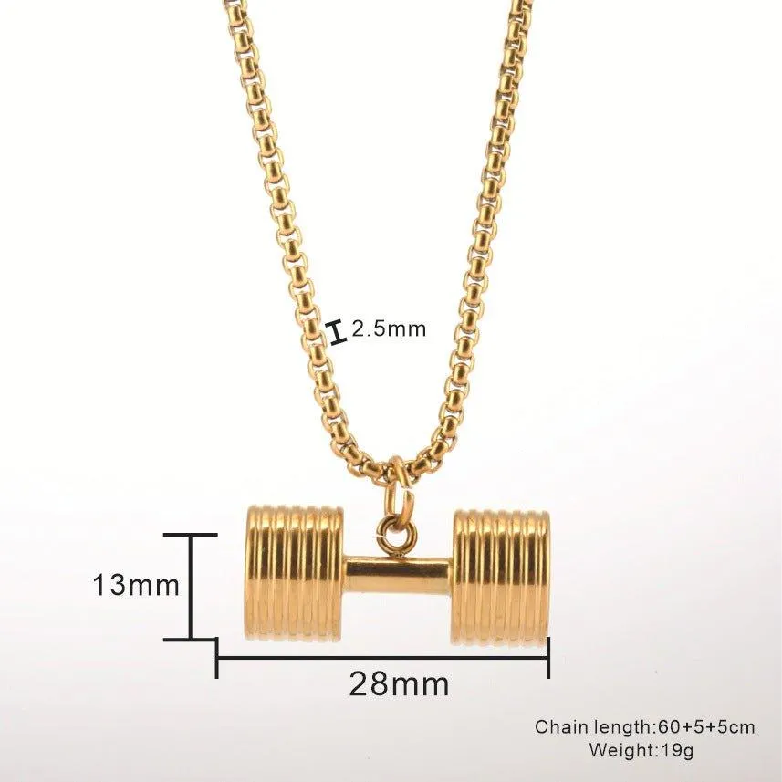 Dumbbell Pendant Necklace: Multi-Piece Key to Fitness