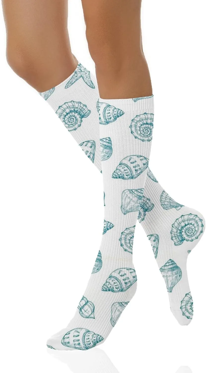 Fashion Compression Socks,Performance Cushioned Athletic Crew Socks for Running,Athletic