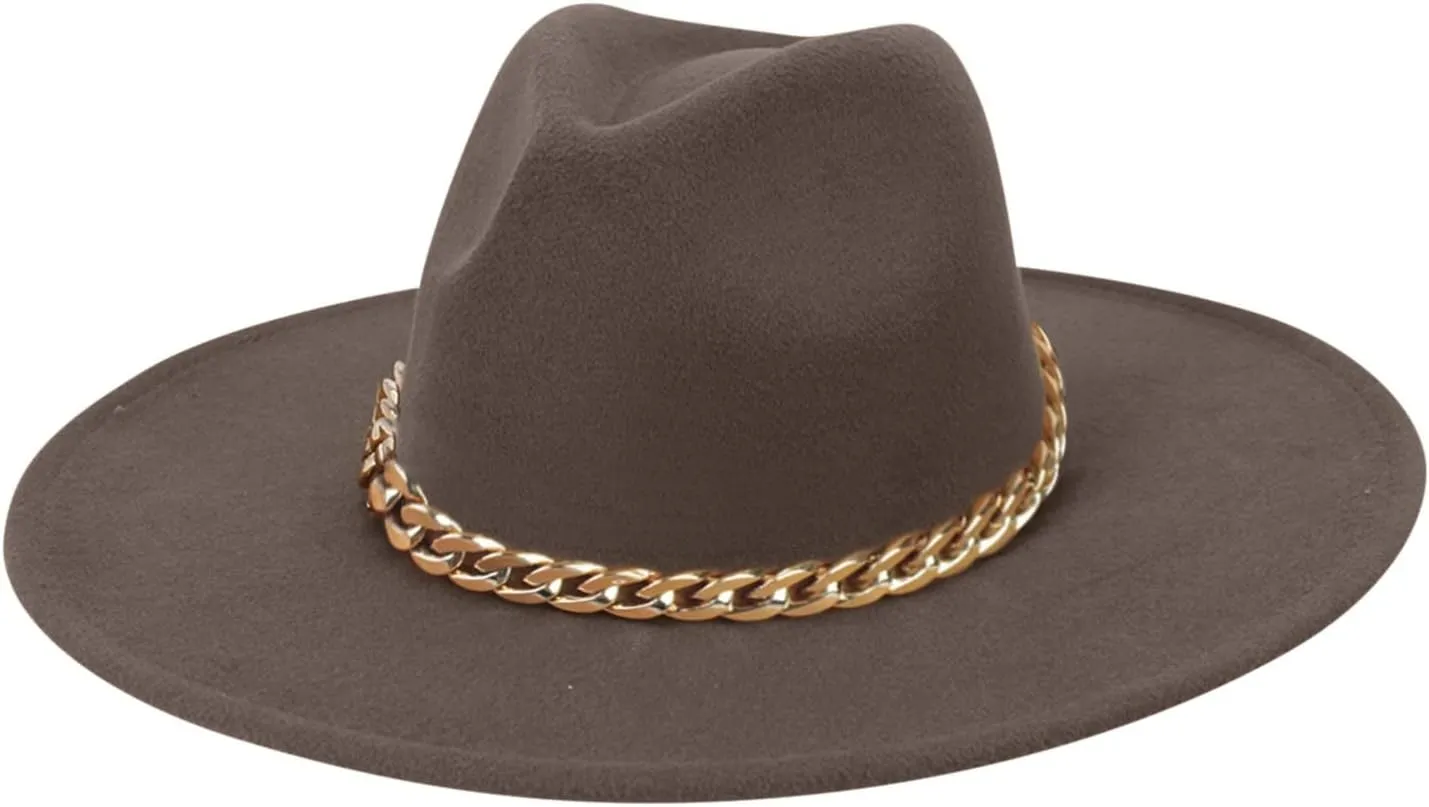 Fashionable Women's Fedoras Dress Womens Fedora Hats For Women And Men Wide Visor Hat Ladies Summer Sun Hats for Wonmen Coffee