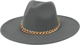 Fashionable Women's Fedoras Dress Womens Fedora Hats For Women And Men Wide Visor Hat Ladies Summer Sun Hats for Wonmen Grey