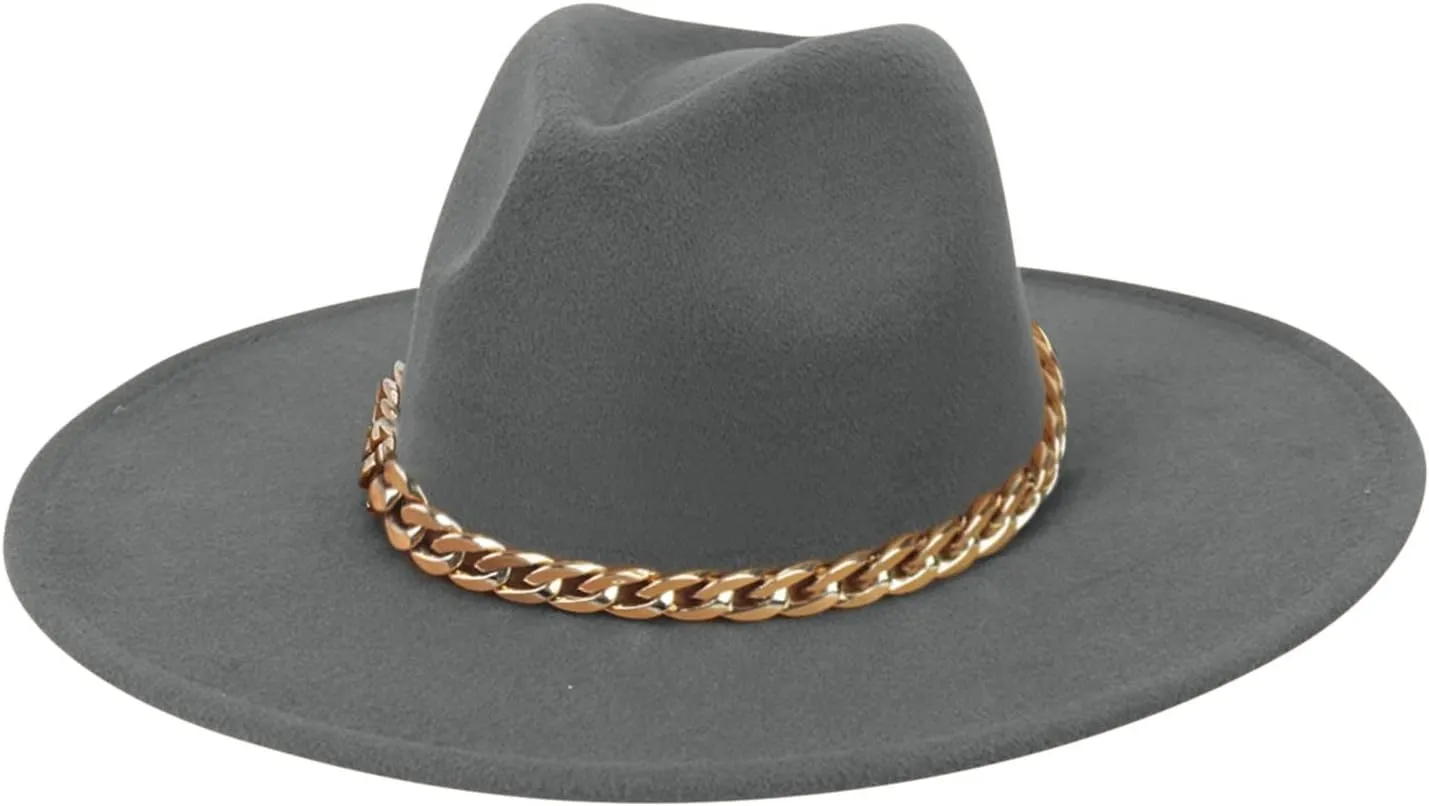 Fashionable Women's Fedoras Dress Womens Fedora Hats For Women And Men Wide Visor Hat Ladies Summer Sun Hats for Wonmen Grey