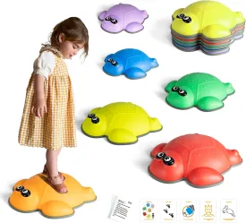 Gentle Monster Stepping Stones for Kids 6/8/11 PCS Toddler Toys Indoor and Outdoor Balance Blocks, Coordination, Balance, Strength Skills Sensory Toys for Toddlers Ages 3 4 5 6 7 Years (6PCS Turtle)