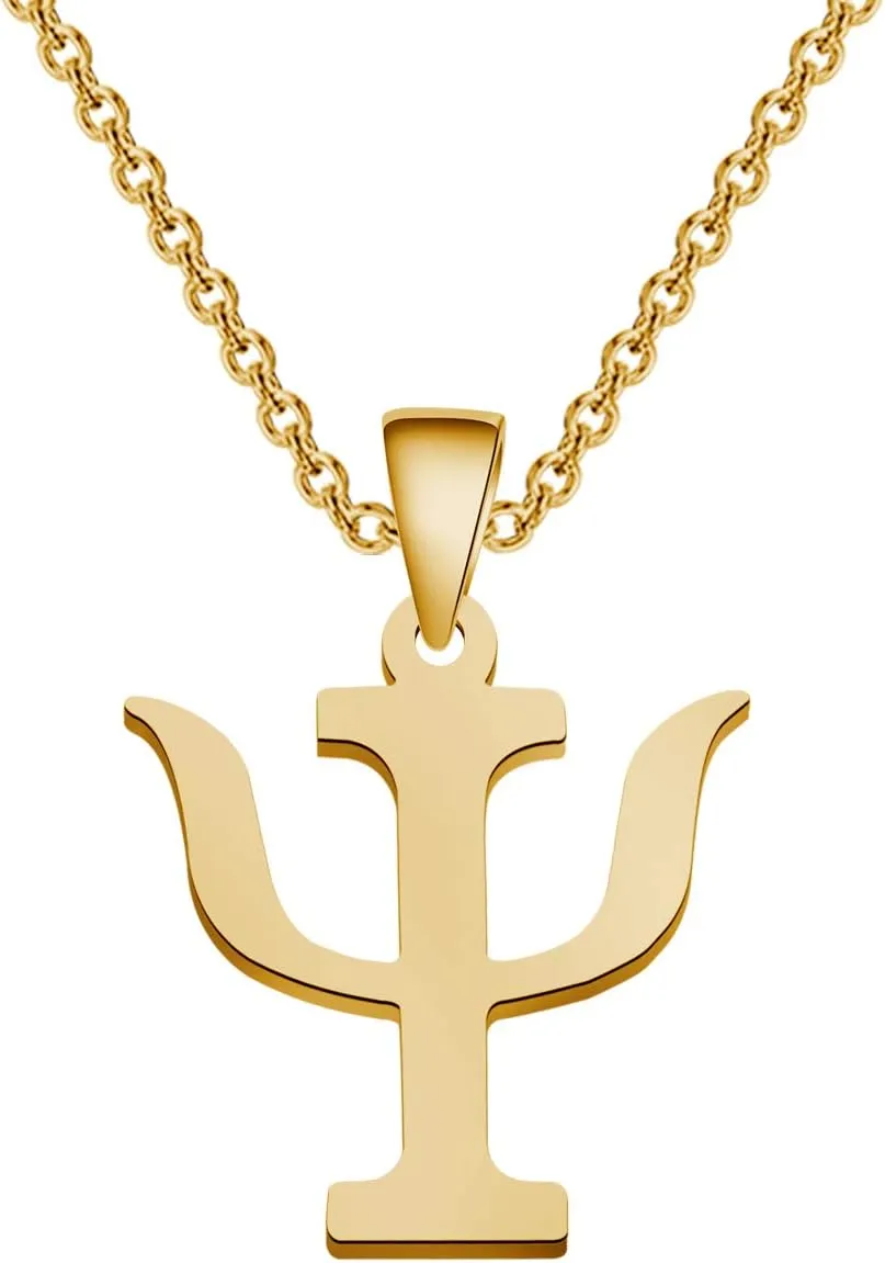 HOLLP Psi Symbol Necklace Bracelet Psychology Psychiatry Psi Symbol Pendant Necklace Bracelet Greek Alphabet Necklace Medical Sign Jewelry