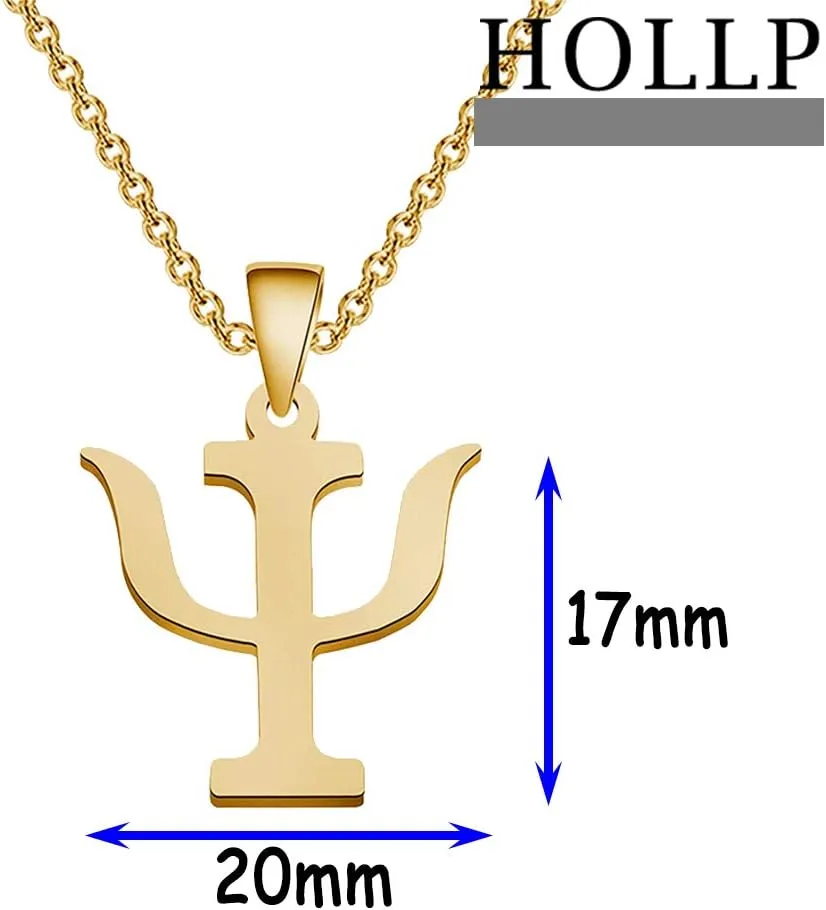 HOLLP Psi Symbol Necklace Bracelet Psychology Psychiatry Psi Symbol Pendant Necklace Bracelet Greek Alphabet Necklace Medical Sign Jewelry