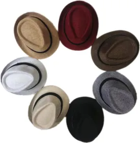 Homoyoyo Leisure Unisex Jazz Hat Stylish Panama Fedora Cap for Men and Women Wide Brim Design for Events Casual Outings and Beach Accessories Khaki