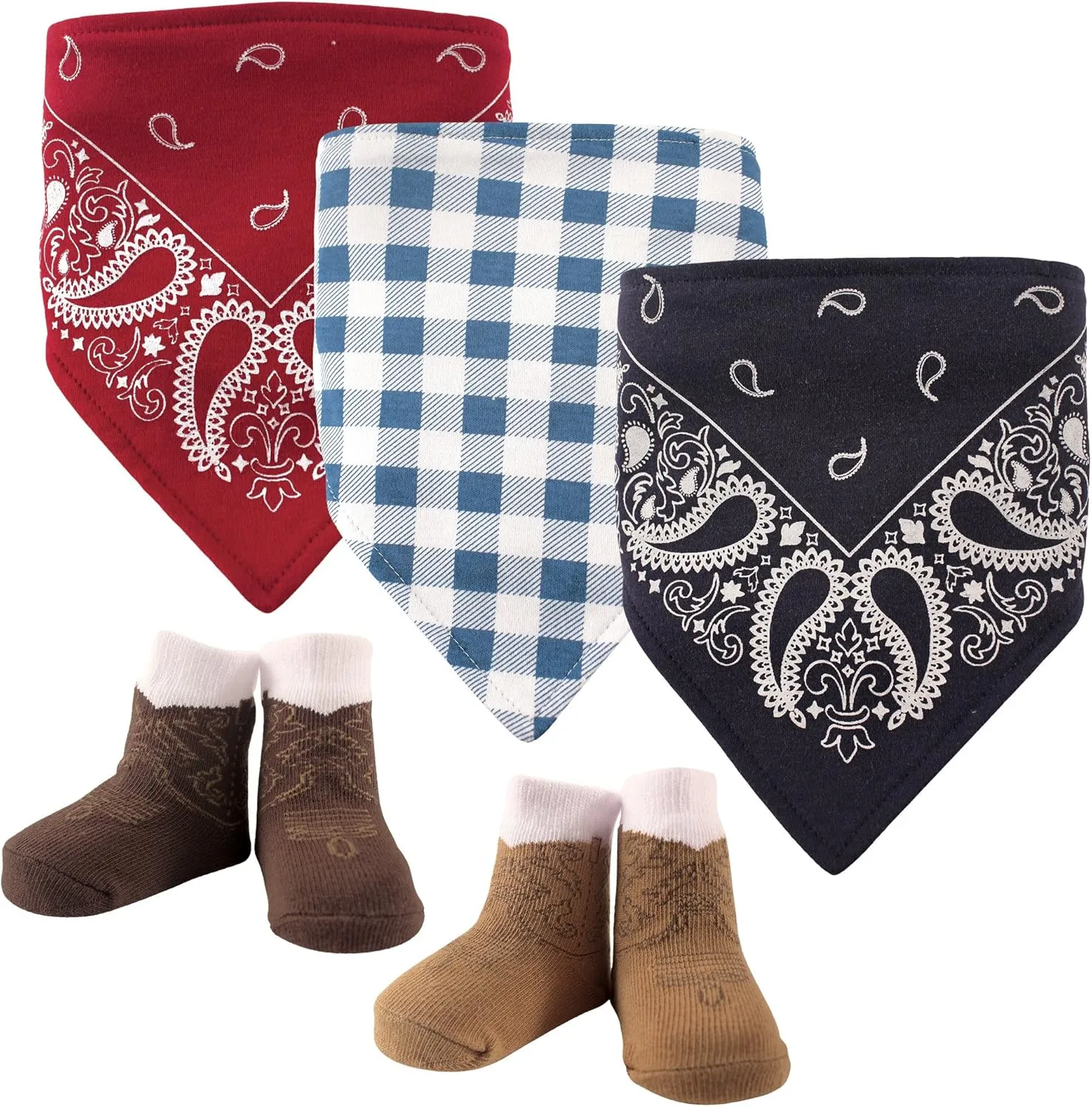 Hudson Baby Unisex BabyCotton Bib and Sock Set