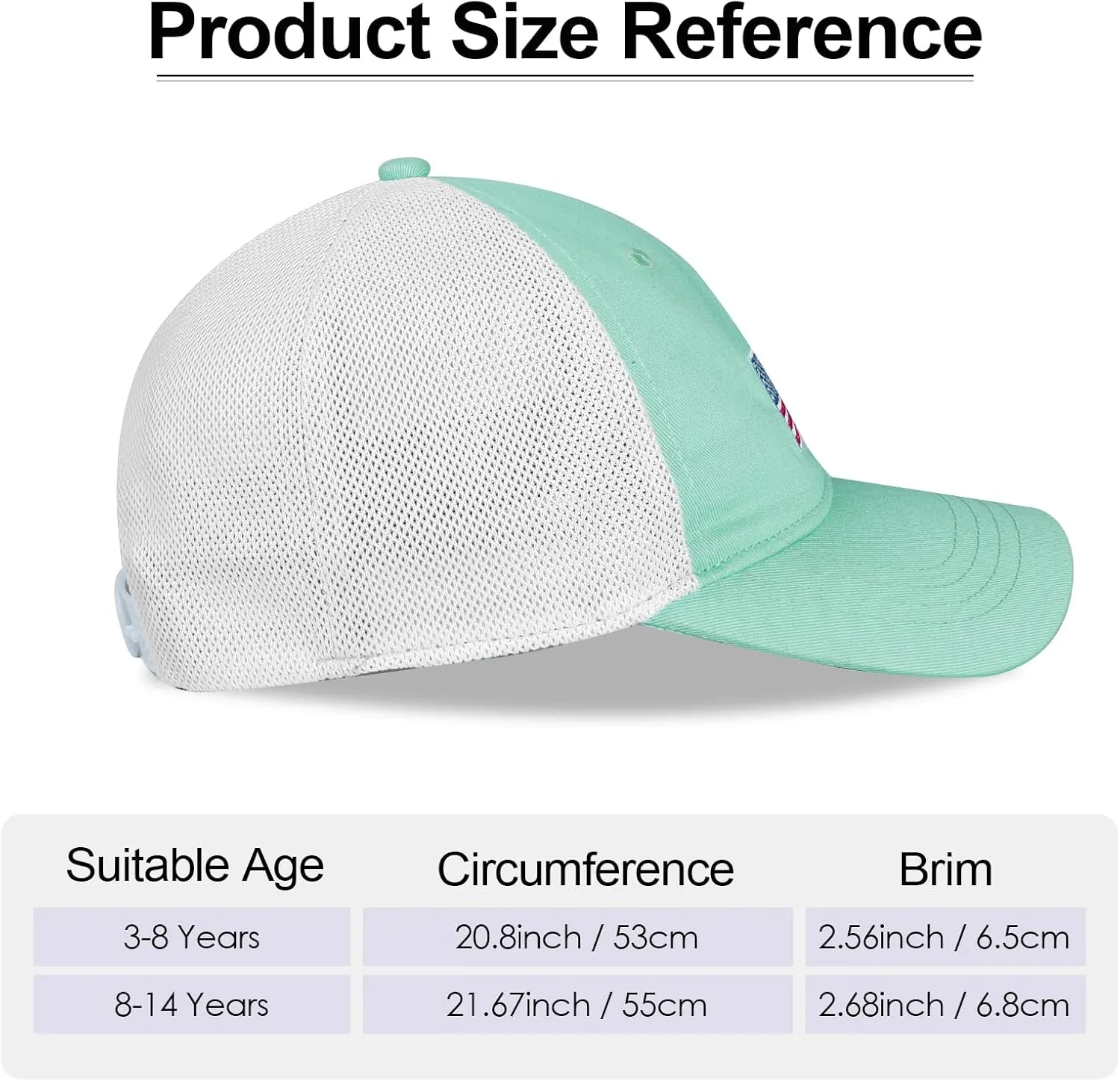 Kids American Flag Baseball Cap Boys Girls Mesh Baseball Hat, Toddler Embroidery Trucker Hat for Age 3-14 Years