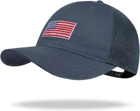 Kids American Flag Baseball Cap Boys Girls Mesh Baseball Hat, Toddler Embroidery Trucker Hat for Age 3-14 Years