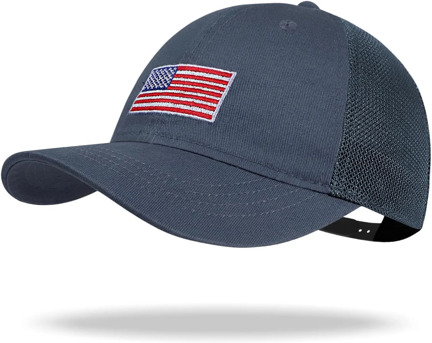 Kids American Flag Baseball Cap Boys Girls Mesh Baseball Hat, Toddler Embroidery Trucker Hat for Age 3-14 Years