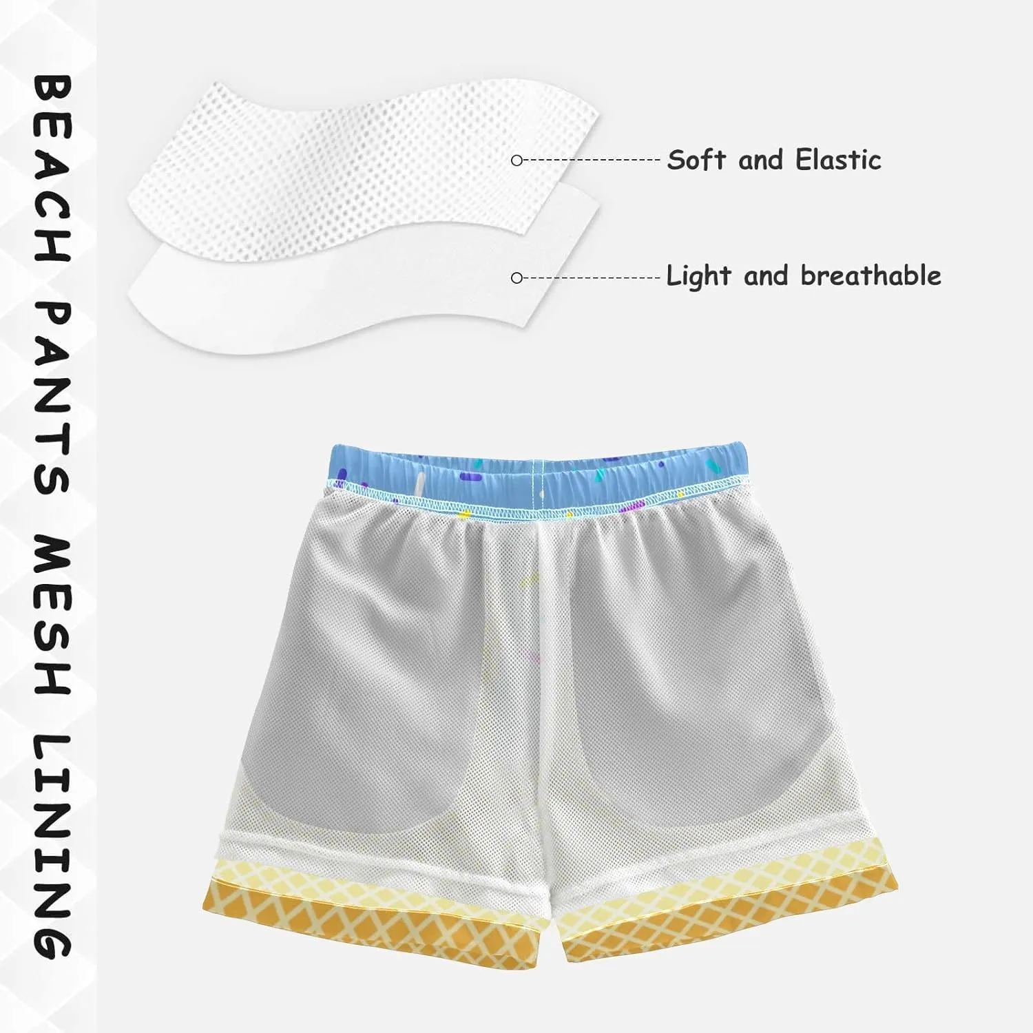 Little Boys Swim Trunks Beach Board Shorts Quick Dry Swimsuit Bathing Suits with Mesh Lining
