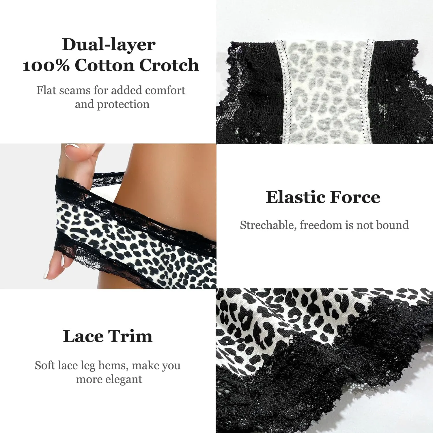 LYYTHAVON Womens Underwear Soft Breathable Cotton Brief Ladies Panties 5-Pack