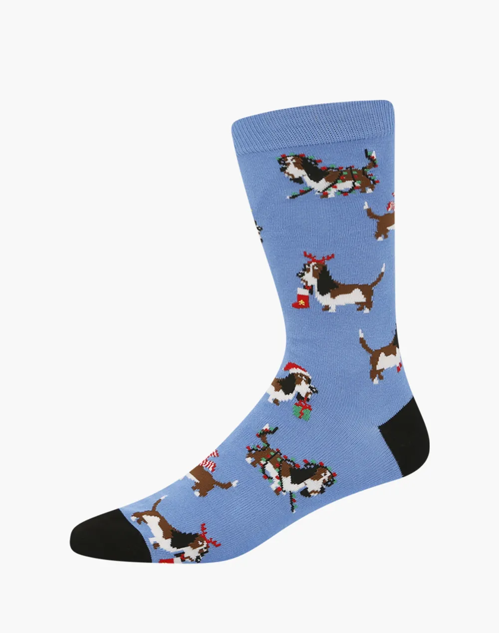 MENS CHRISTMAS HOUND BAMBOO SOCK