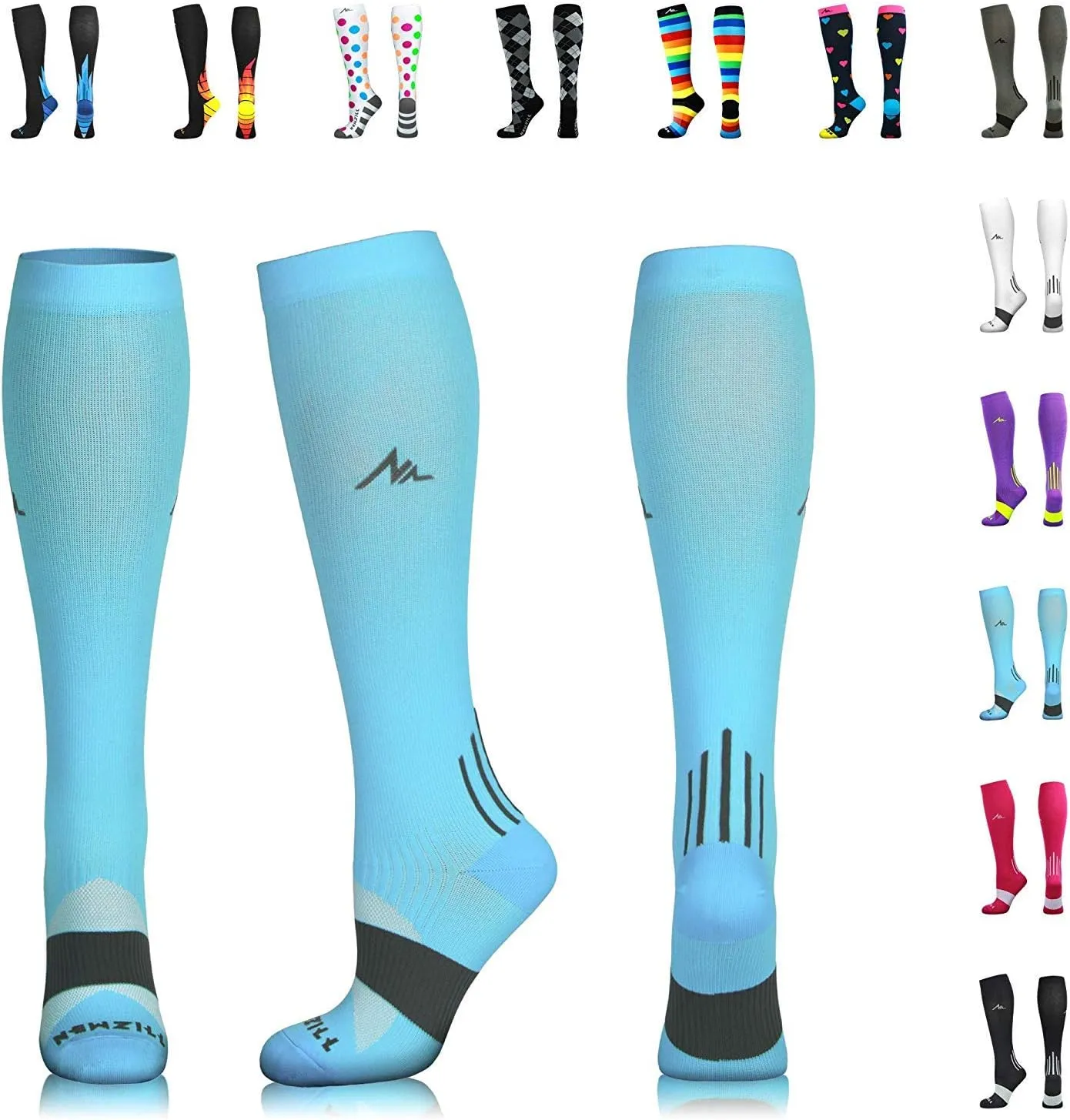 NEWZILL Medical Compression Socks for Women & Men Circulation 20-30 mmHg, Best for Running Athletic Hiking Travel Flight Nurses