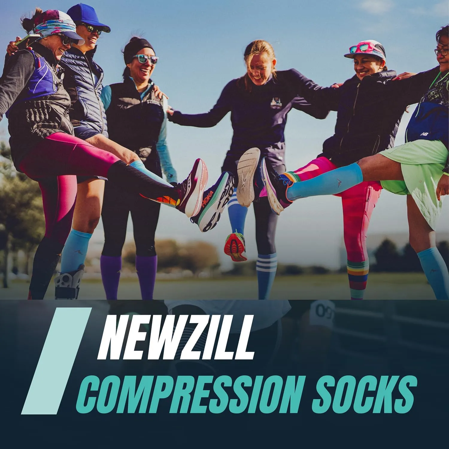 NEWZILL Medical Compression Socks for Women & Men Circulation 20-30 mmHg, Best for Running Athletic Hiking Travel Flight Nurses