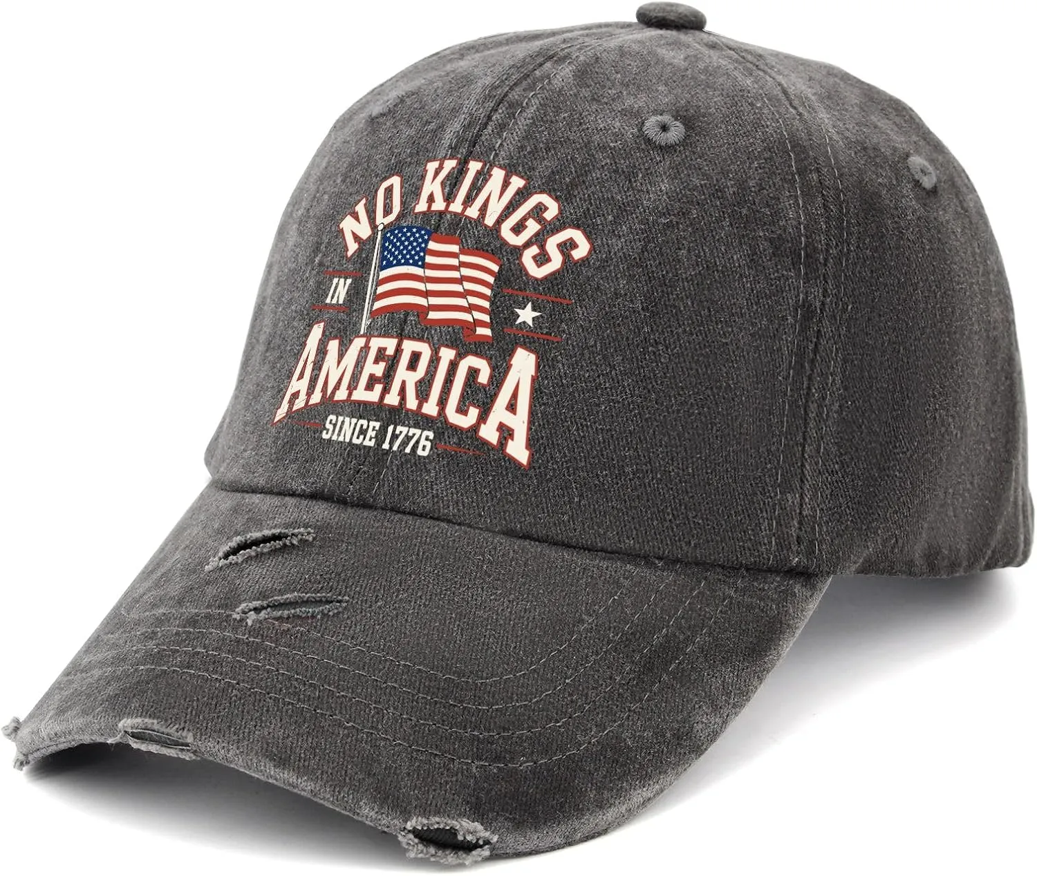 No King in America Hats for Womens Soft Washed Distressed Baseball Cap Next Day Delivery