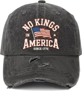No King in America Hats for Womens Soft Washed Distressed Baseball Cap Next Day Delivery