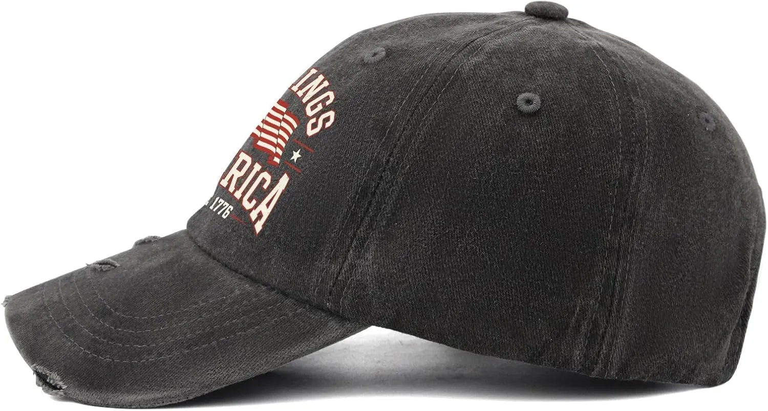 No King in America Hats for Womens Soft Washed Distressed Baseball Cap Next Day Delivery