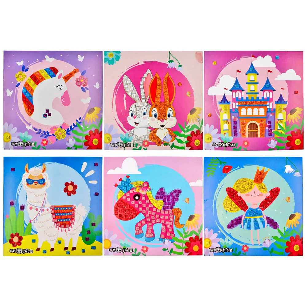 Scoobies Glitter Mosaic Art Sets - Pink