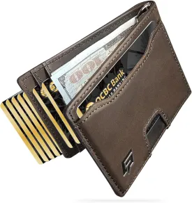 Slim Minimalist Wallet for Men- Money Clip Wallet | Bifold Men Wallets | RFID Blocking Wallet | Genuine Leather Wallets for Men | 12 Card Holder Mens Wallet | Mens Front Pocket wallet