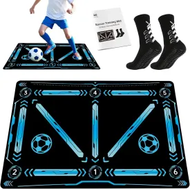Soccer Training Equipment,Soccer Training Mat Improve Strength,Agility and Coordination,Anti-Slip Silent Absorption Soccer Footwork Training Mat
