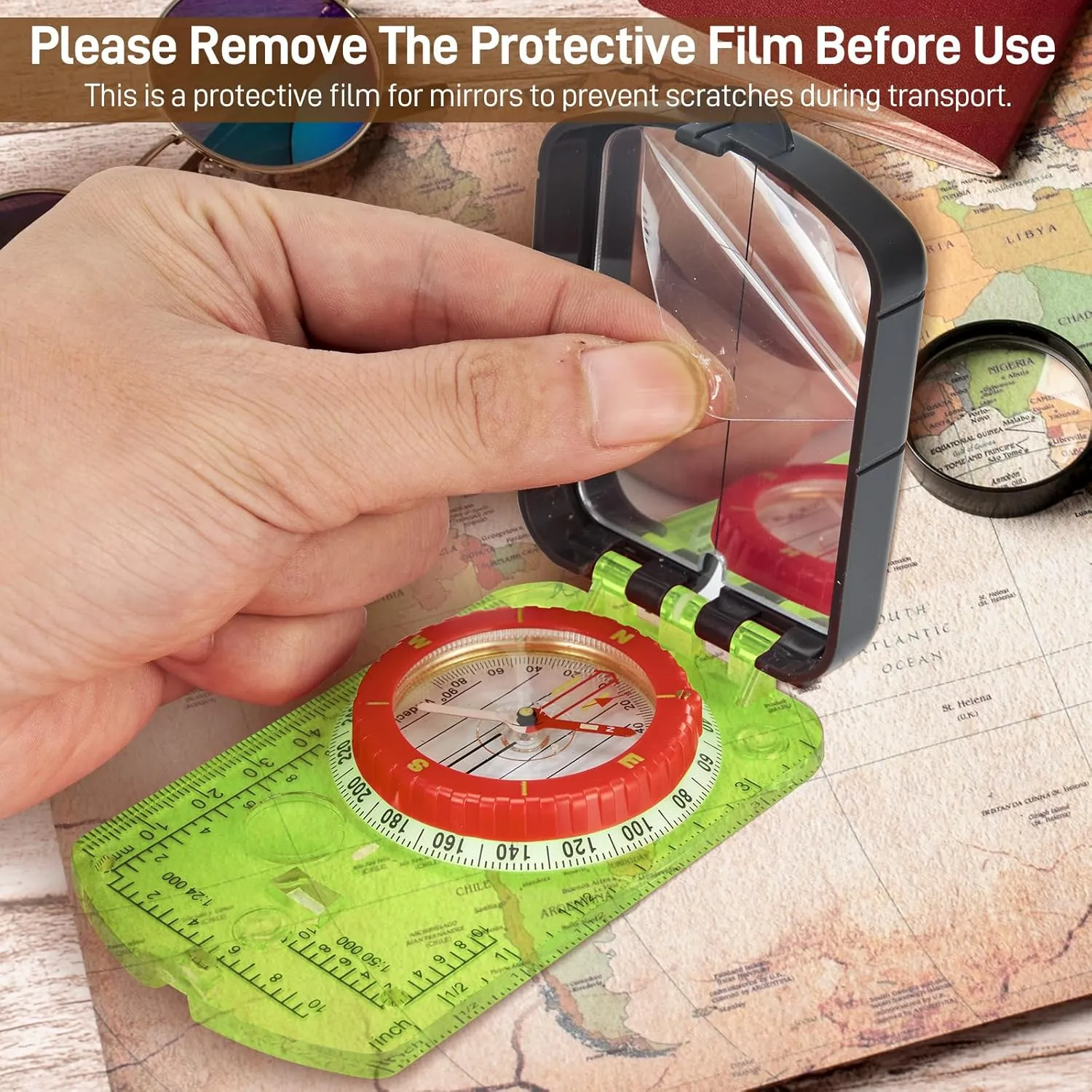 Sportneer Compass Hiking Survival Compass with Mirror Orienteering Compass Boy Scout Compass for Kids Gifts Hiking Camping Backpacking Map Navigation