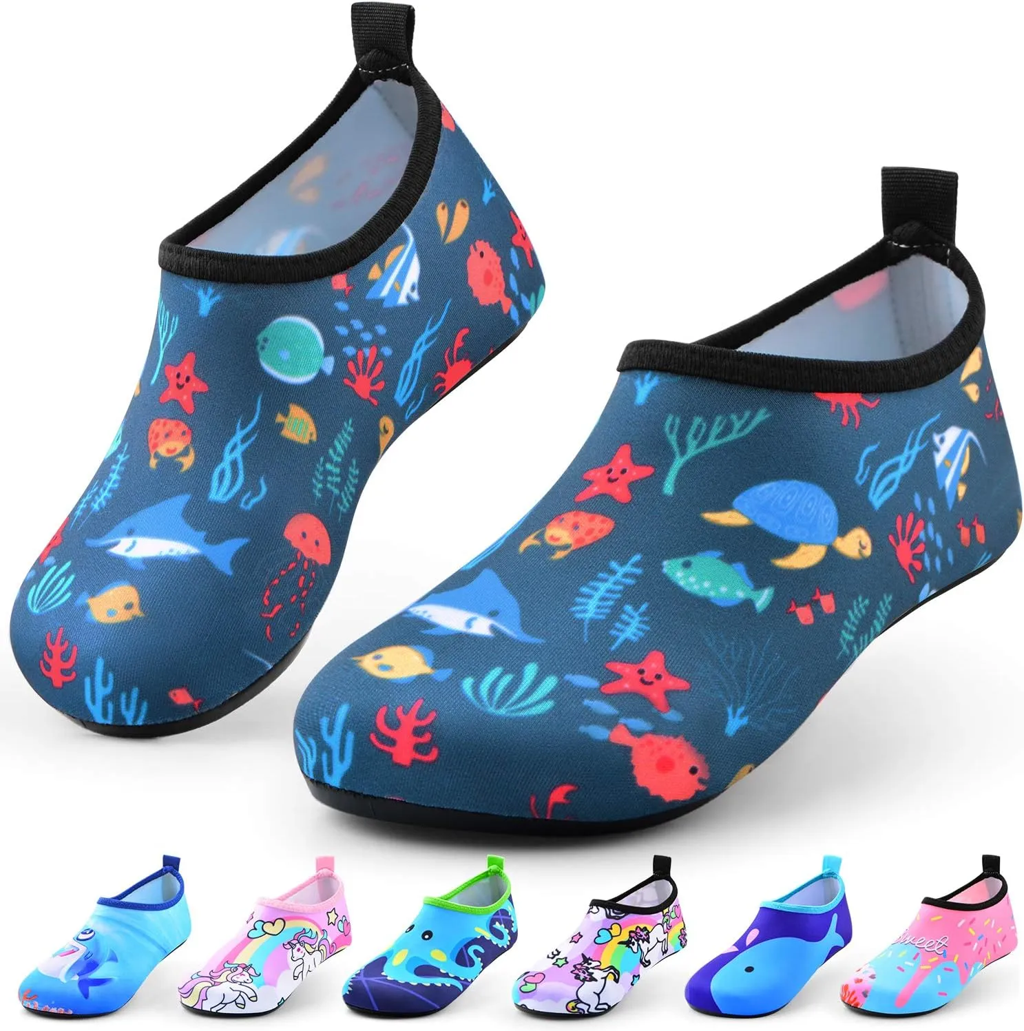 Sunnywoo Water Shoes for Kids Girls BoysToddler Kids Swim Water Shoes Quick Dry Non-Slip Water Skin Barefoot Sports Shoes Aqua Socks for Beach Outdoor Sports