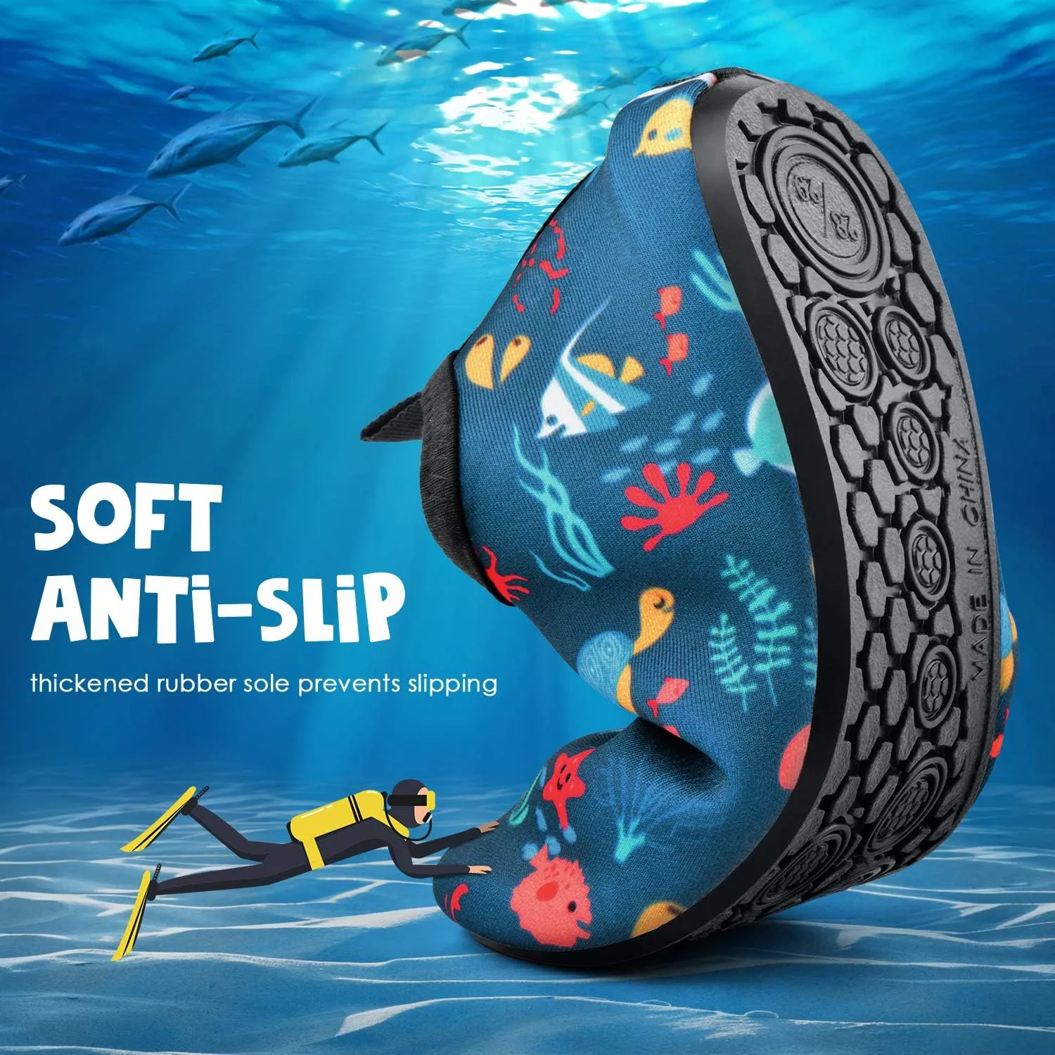 Sunnywoo Water Shoes for Kids Girls BoysToddler Kids Swim Water Shoes Quick Dry Non-Slip Water Skin Barefoot Sports Shoes Aqua Socks for Beach Outdoor Sports