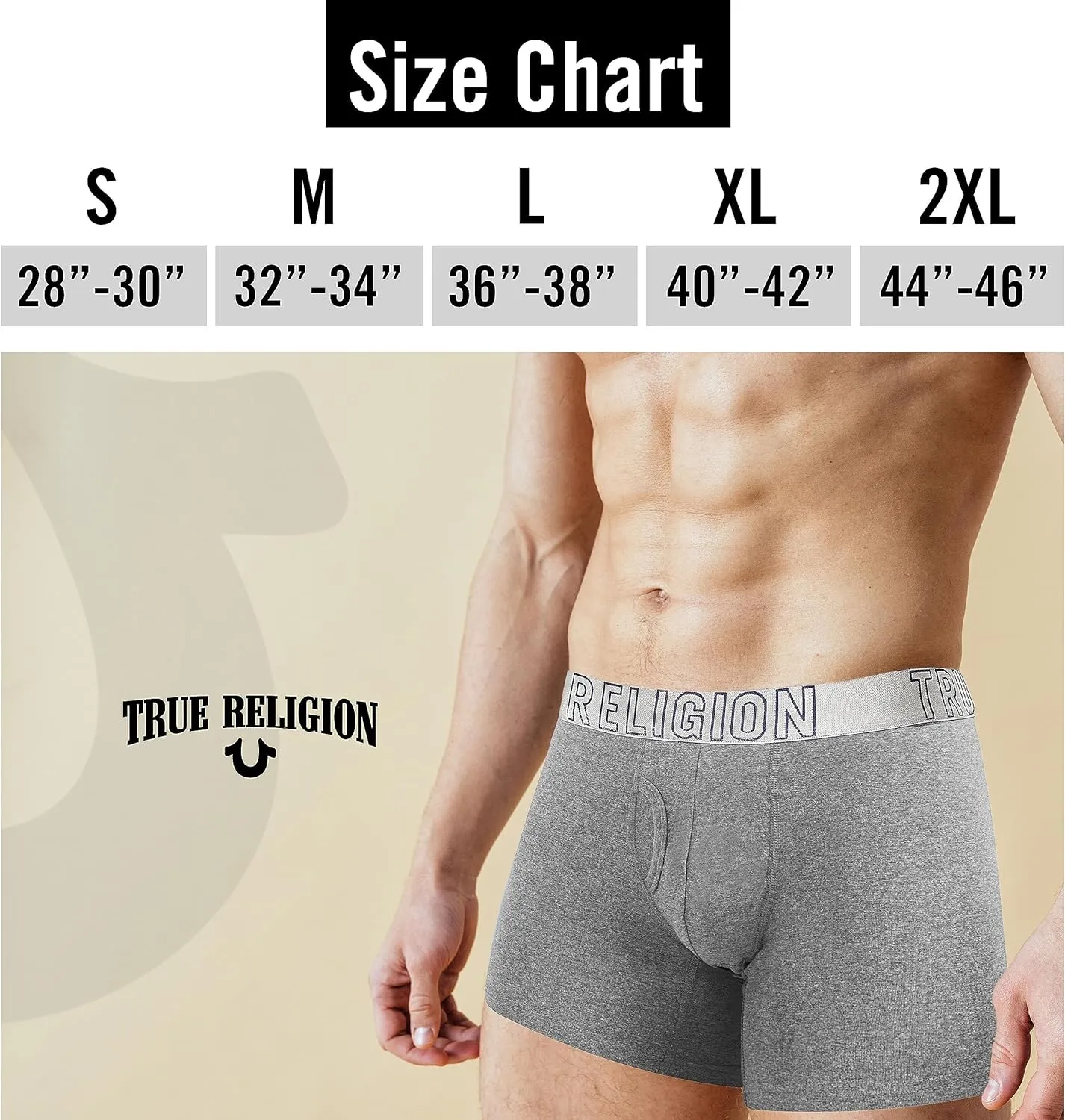 True Religion Cotton Stretch Mens Boxer Briefs, Mens Underwear Pack of 5