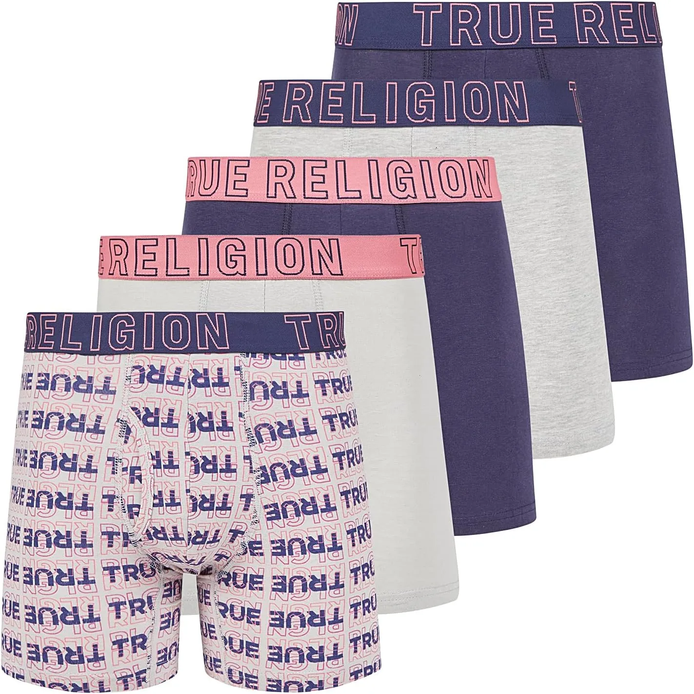 True Religion Cotton Stretch Mens Boxer Briefs, Mens Underwear Pack of 5