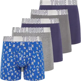 True Religion Cotton Stretch Mens Boxer Briefs, Mens Underwear Pack of 5