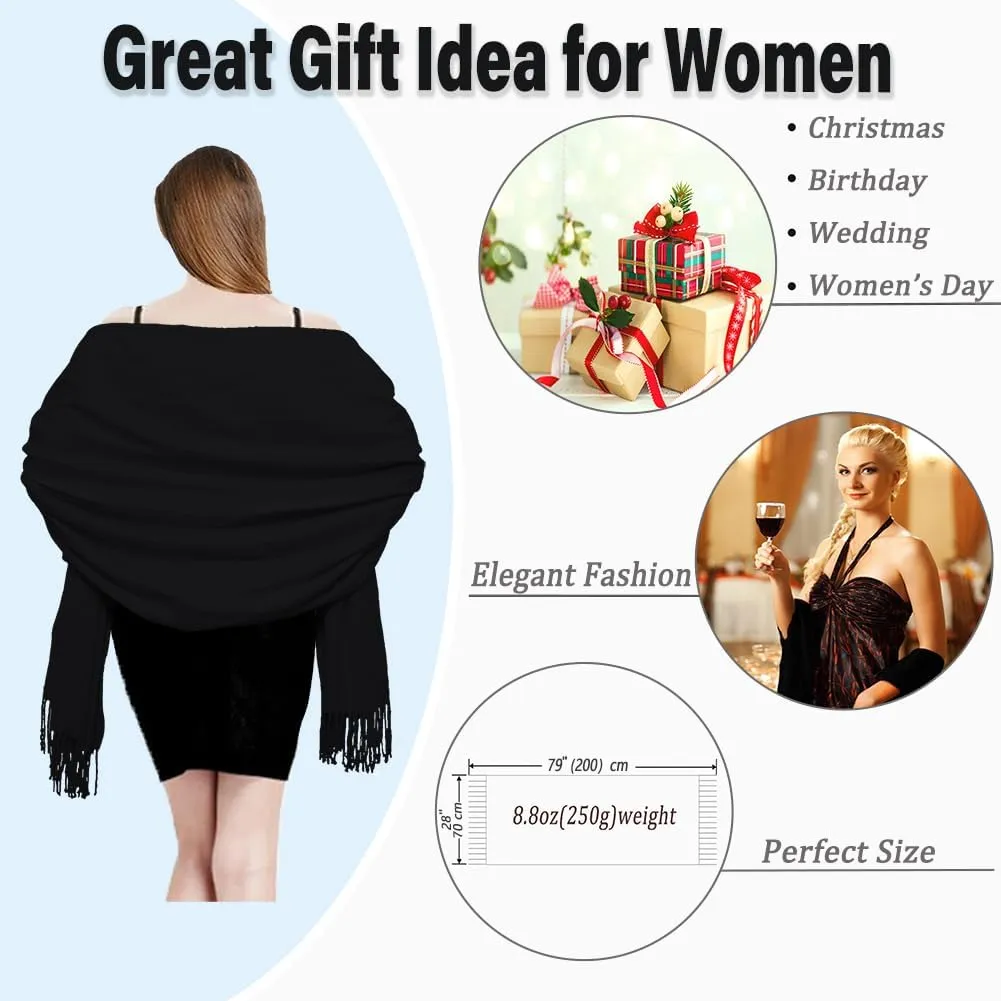 TwoYek Womens Scarf Pashmina Shawls and Wraps for Evening Dress Wedding Bridesmaid Gift