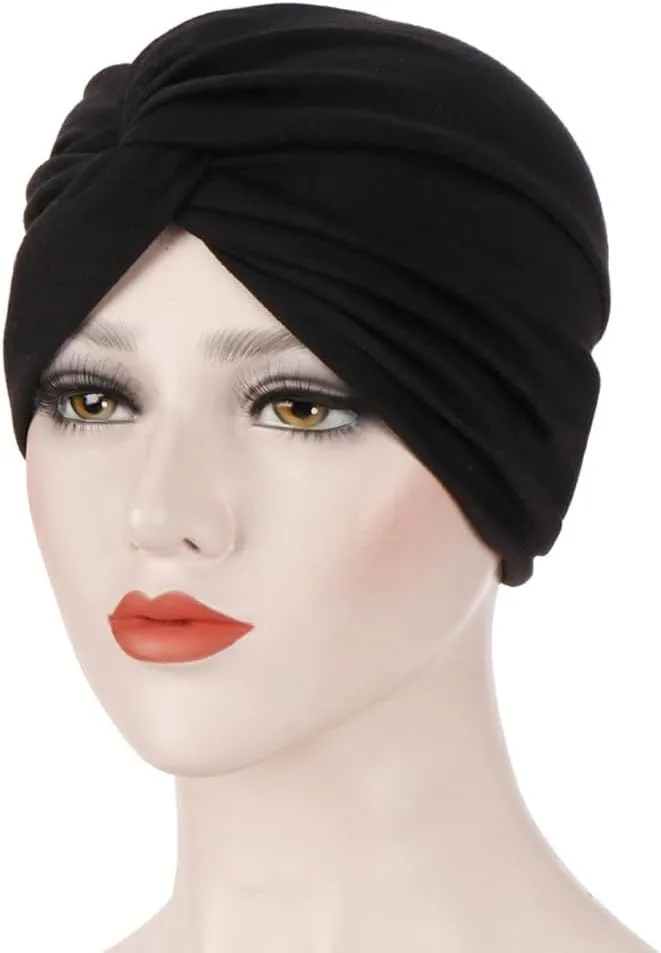Womens Stretch Turbans Hat Headwraps Chemo Cap Cancer Head Cover Wraps
