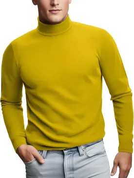 Zengjo Mens Turtleneck Long Sleeve Shirts Thermal Baselayer Tops Soft
