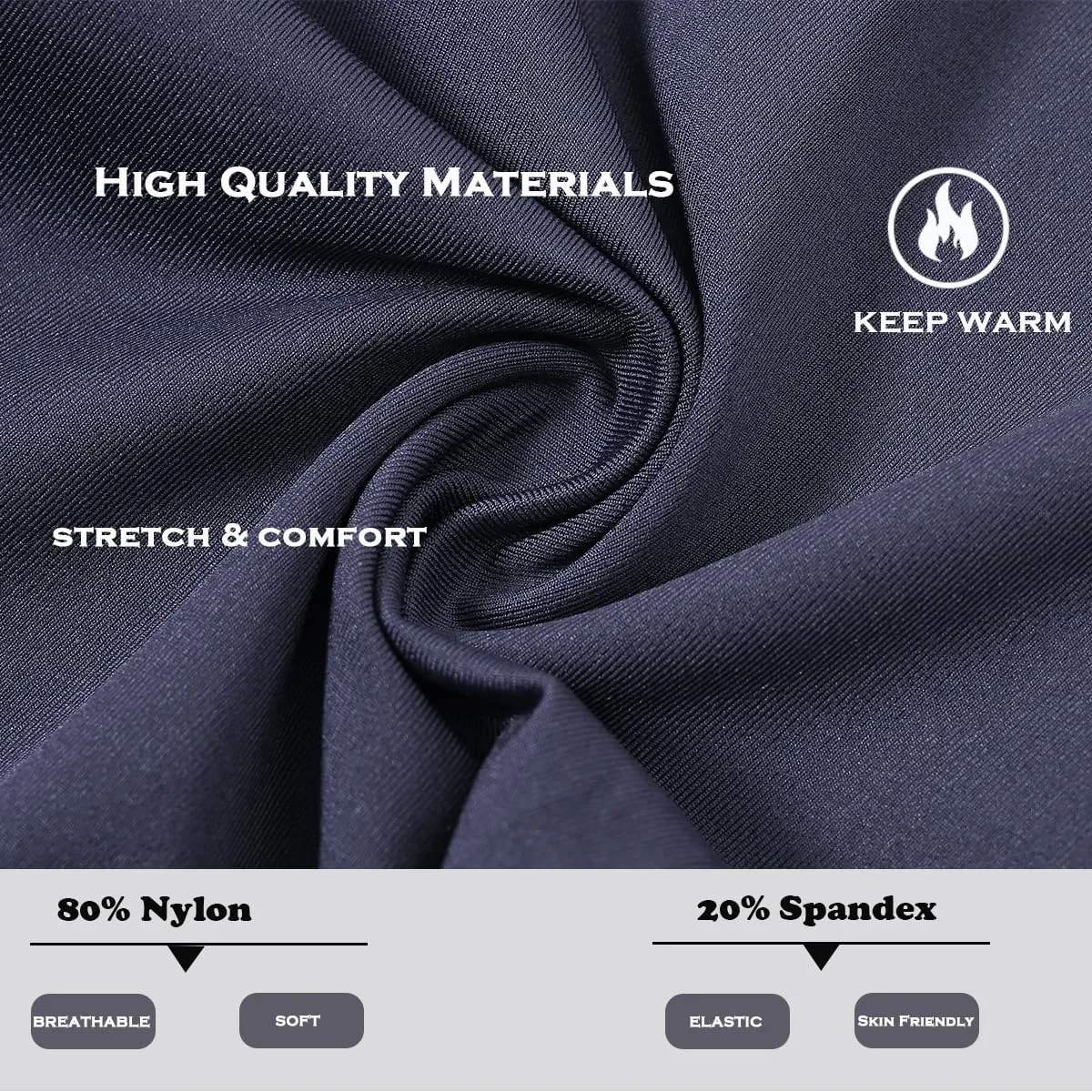 ZONBAILON Mens Thermal Underwear Front and Rear Openings Compression Pants Tights Winter Mens Base Layer Bottoms Leggings